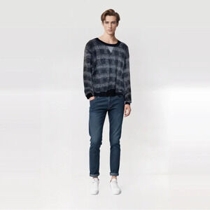 Betabrand Mens Plaid  Wool Blend Academia Crewneck Size XL A019